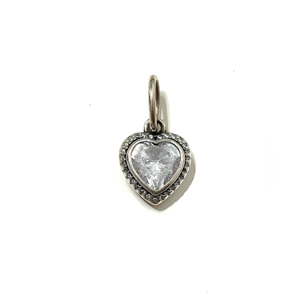 Pandora CZ Heart Pendant Charm - Picture 1 of 4